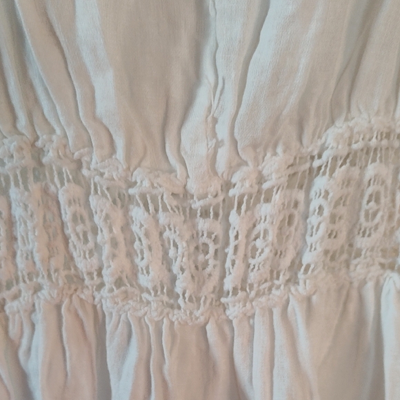 White Maxi Dress with Smocked Waist - Picture 6 of 8